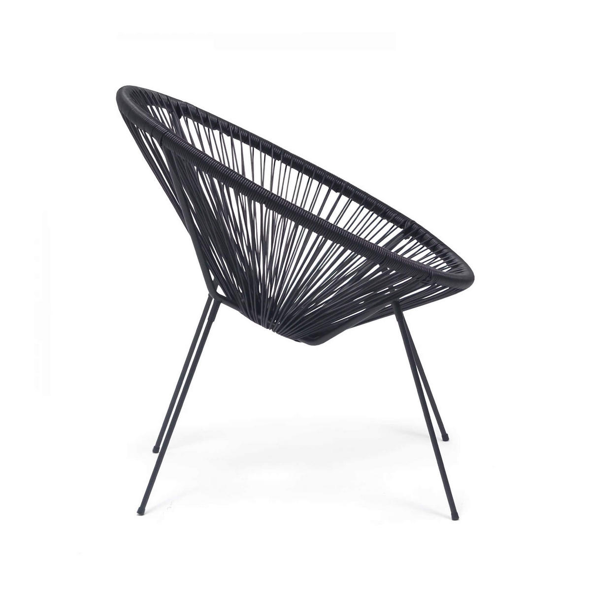 GARTENSTUHL Schwarz 70/76/80 cm - Schwarz, Metall (70/80/76cm) - Mobili Rebecca