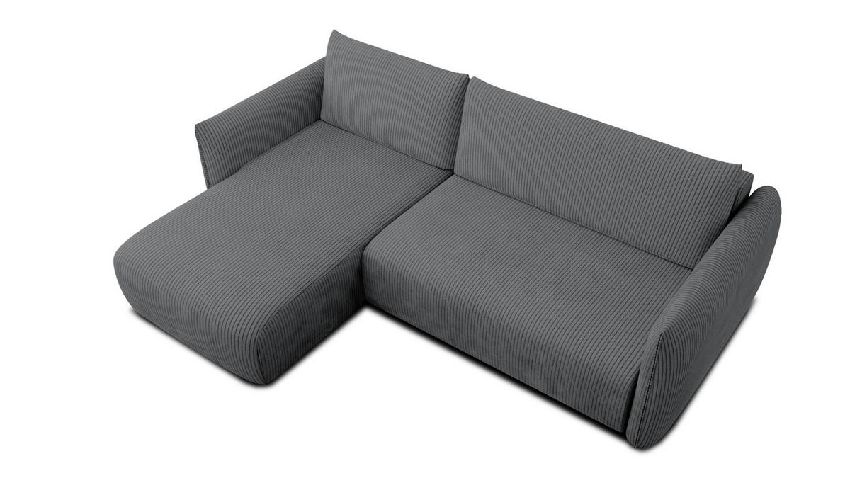 ECKSOFA TAUER 3-Sitzer rechts, dunkelgrau - Dunkelgrau/Schwarz, Holz/Textil (248/173cm) - Courtois Laville
