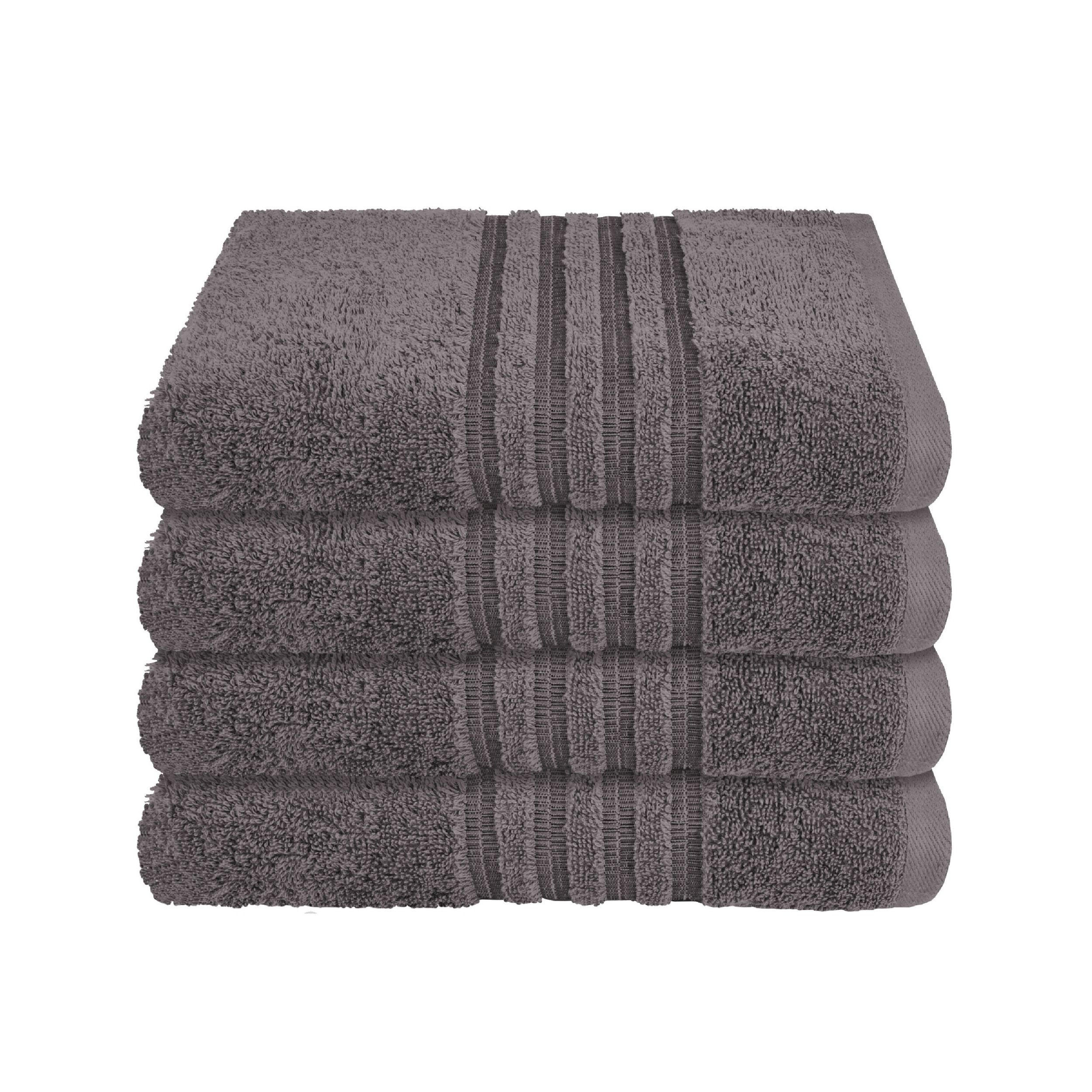 HANDTUCHSET Milano - 4-teilig - 50x100 cm - Dunkelgrau - Dunkelgrau, Textil (50/100cm) - SCHIESSER