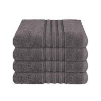 HANDTUCHSET Milano - 4-teilig - 50x100 cm - Dunkelgrau - Dunkelgrau, Textil (50/100cm) - SCHIESSER