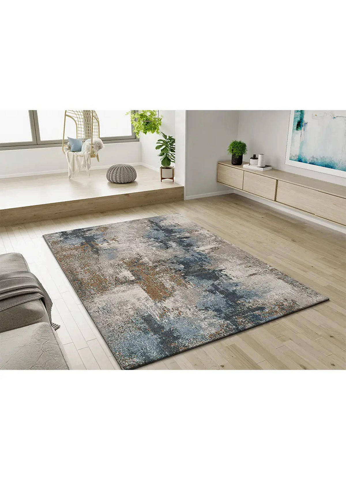 IN- & OUTDOOR-TEPPICH Blau / Braun Salsa 160/230 cm - Blau/Braun, Textil (160/230cm) - Atticgo
