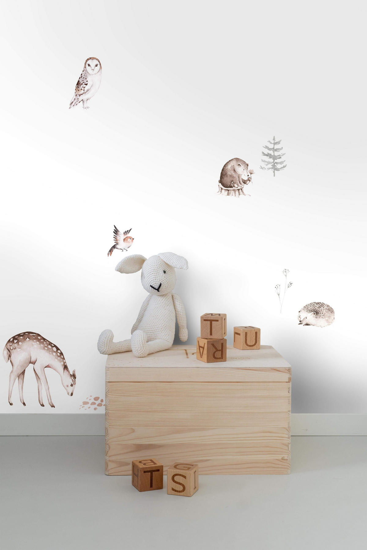 WANDTATTOO Waldtiere 33 x 47.5 cm - Braun, Papier (33/47.5/47.5cm) - ESTAhome