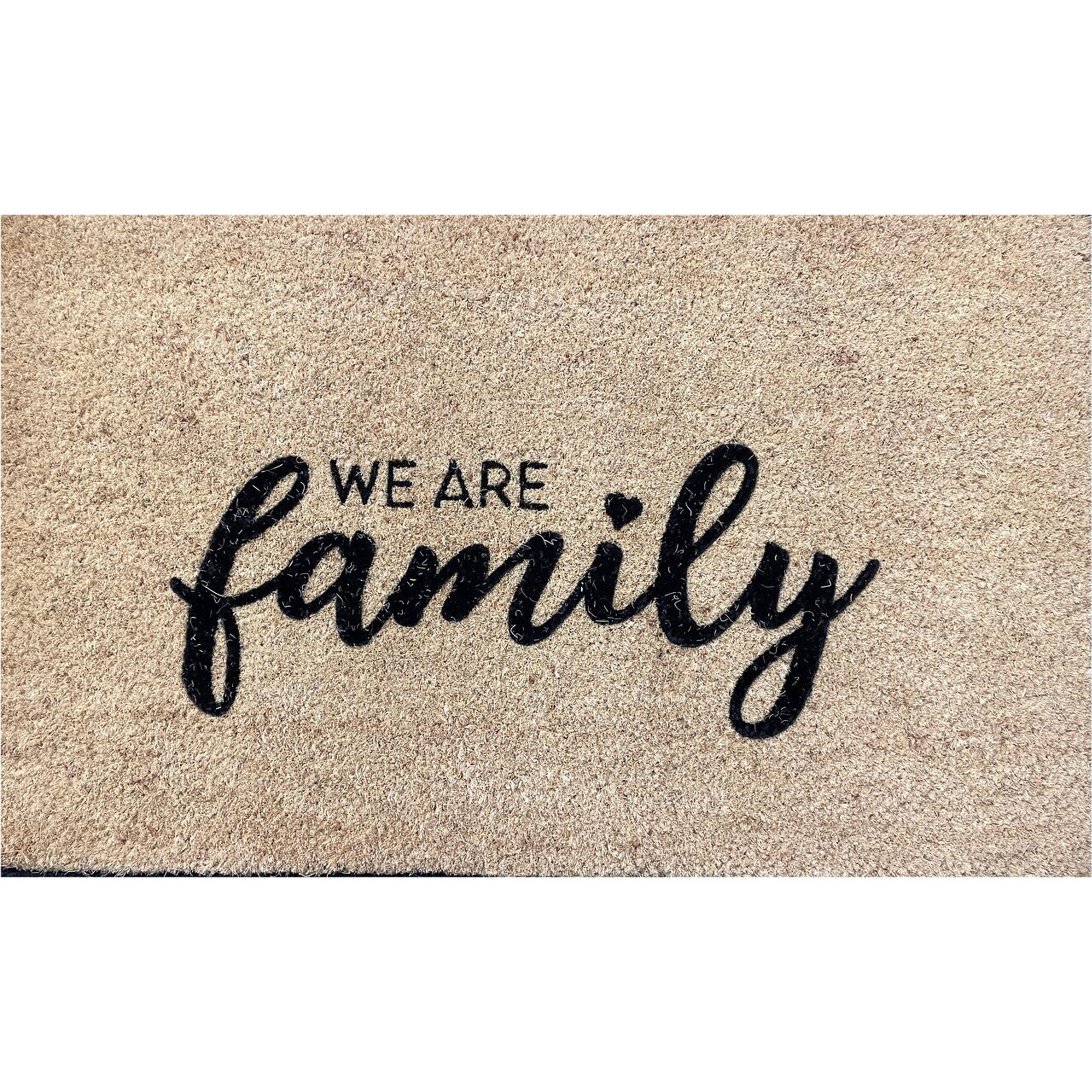 FUSSMATTE We are family, Kokos, Vinylrücken, Natur, 45 x 75 cm - Beige, Naturmaterialien (8/78cm) - Gift Company
