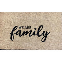 FUSSMATTE We are family, Kokos, Vinylrücken, Natur, 45 x 75 cm - Beige, Naturmaterialien (8/78cm) - Gift Company
