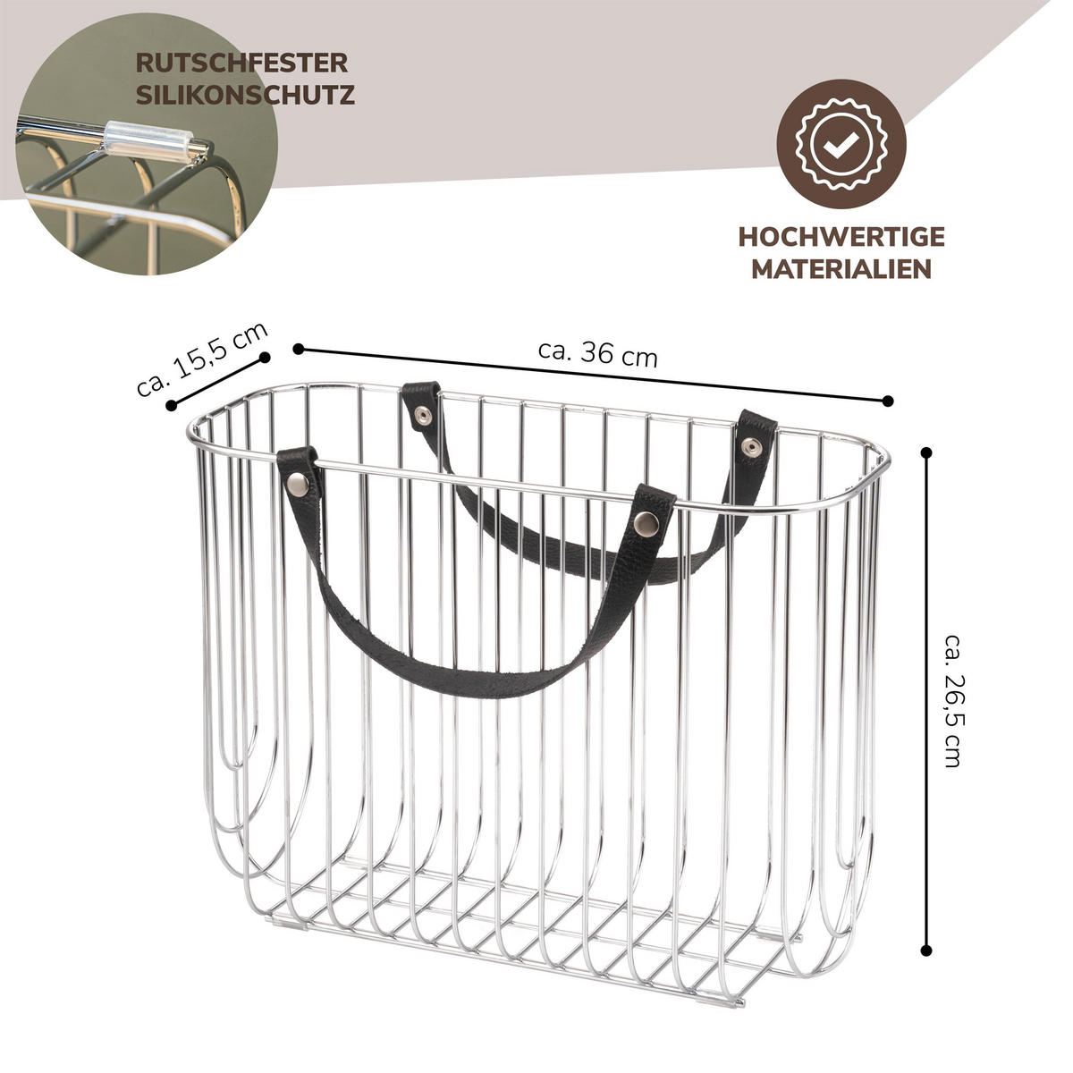 ZEITUNGSSTÄNDER, silber - Chromfarben, Metall (36/26.5/15.5cm) - eluno