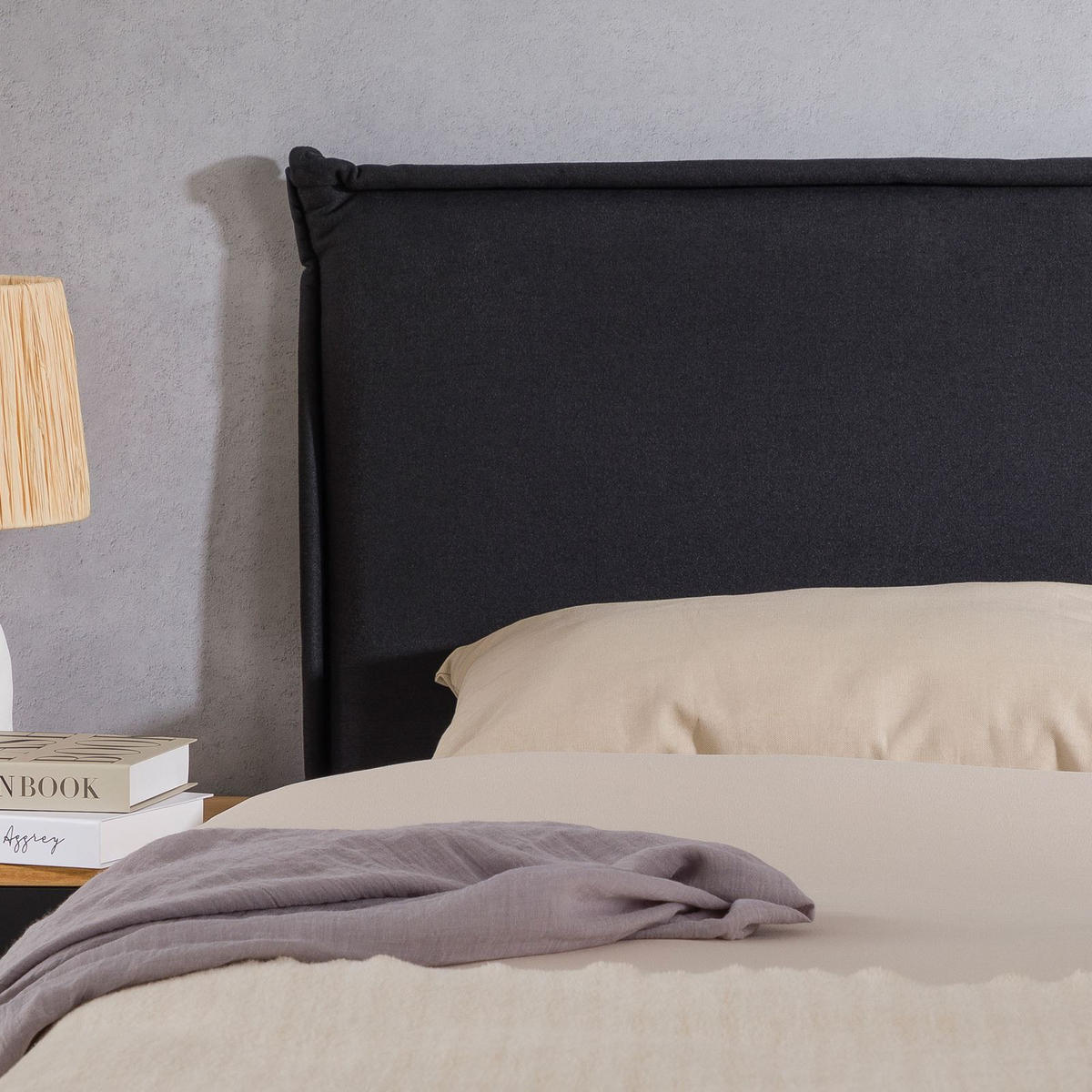 KOPFTEIL ISANDRE 140X190 CM - Schwarz, Textil (142/99/7cm) - IDIMEX