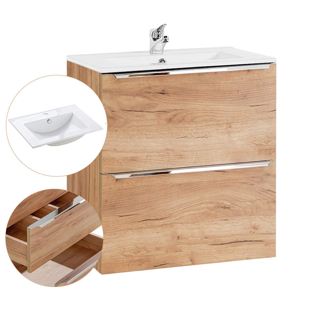 WASCHTISCH Toskana-56 - Braun, Holzwerkstoff (61/58/46cm) - Lomado