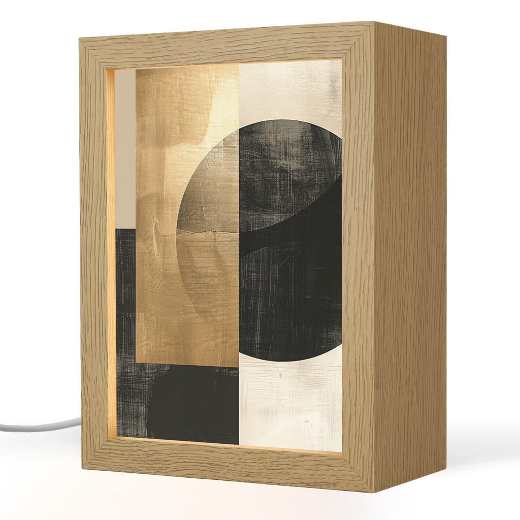 OnlyWow STOLNÍ LAMPA Abstraktní - Moderní - Černá - Zlatá 15x20 cm