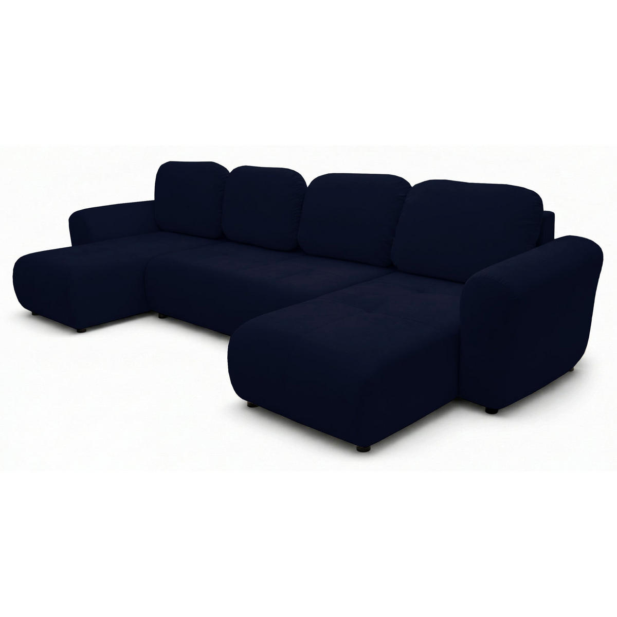 ROHOVÁ SEDAČKA U Olido tmavomodrý zamat - čierna/tmavomodrá, textil/plast (315/82/150cm) - Selsey