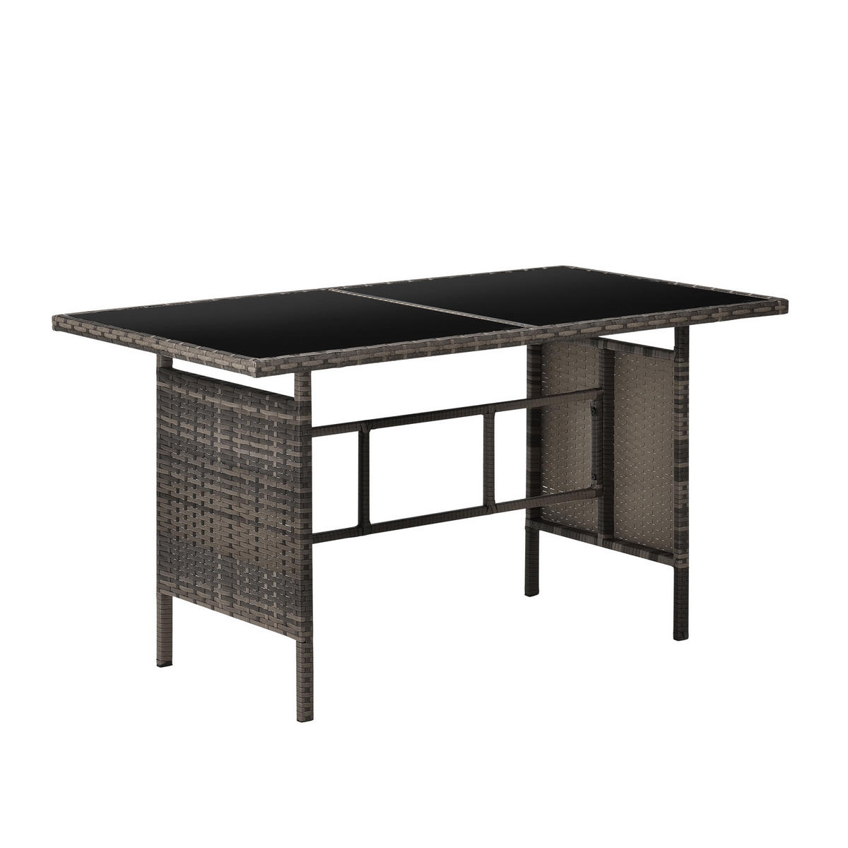 RATTAN-LOUNGE Madison - Braun/Grau, Kunststoff - SVITA