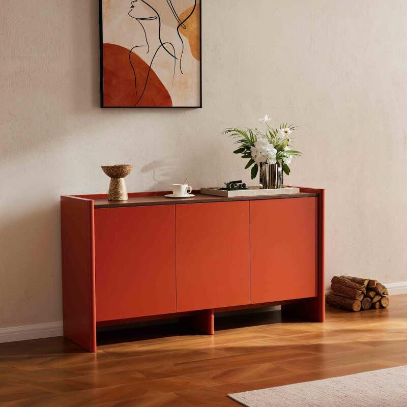 SIDEBOARD 140 cm, Ekru - Weiß, Holz (40/75/140cm) - Oviala