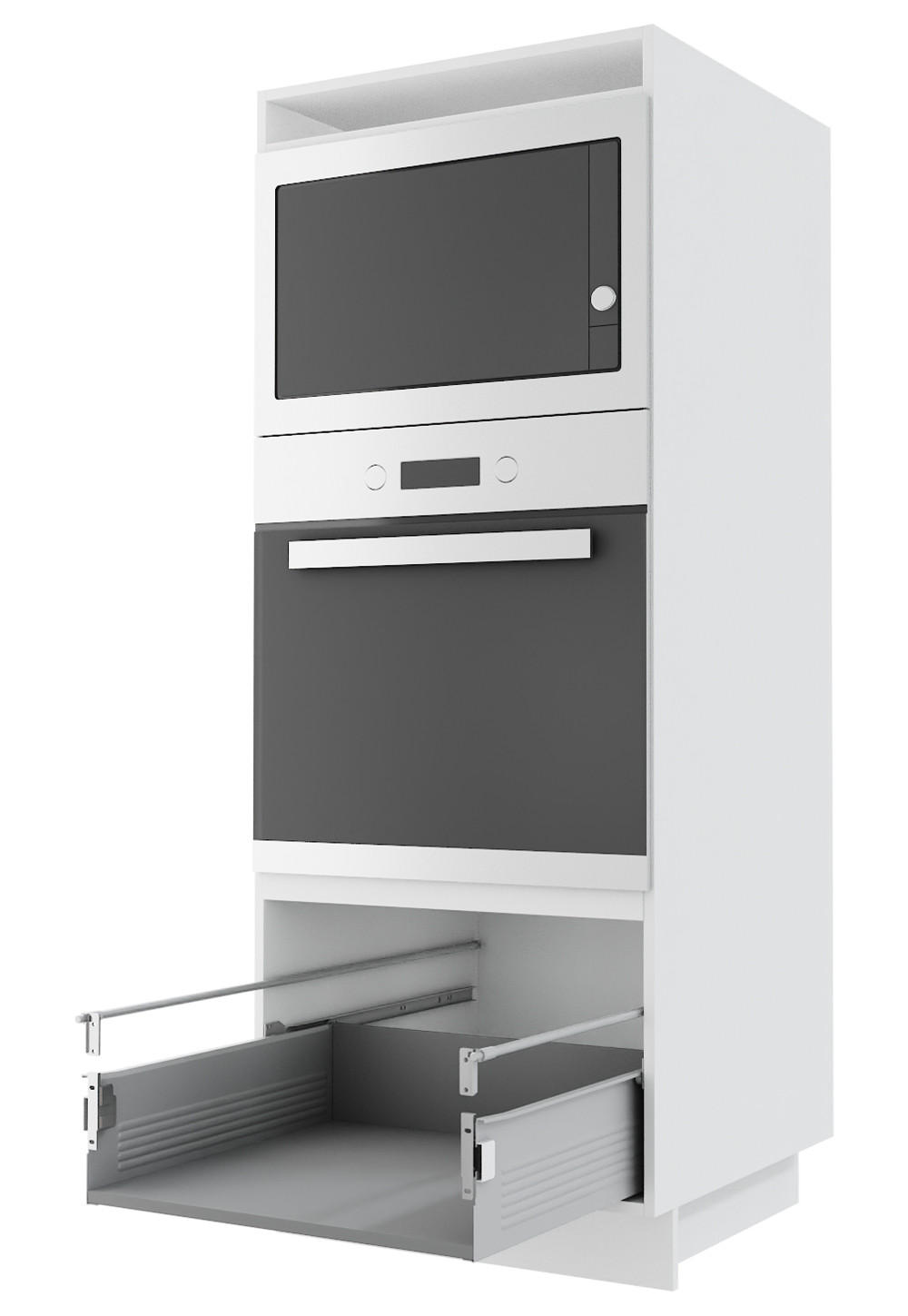 BACKOFENHOCHSCHRANK Kvantum D5AM/60/154 Mint Matt / Lava Matt 60 / 59 / 154cm - Dunkelgrau/Mintgrün, Holz/Holzwerkstoff (60/154/59cm) - Feldmann-Wohnen