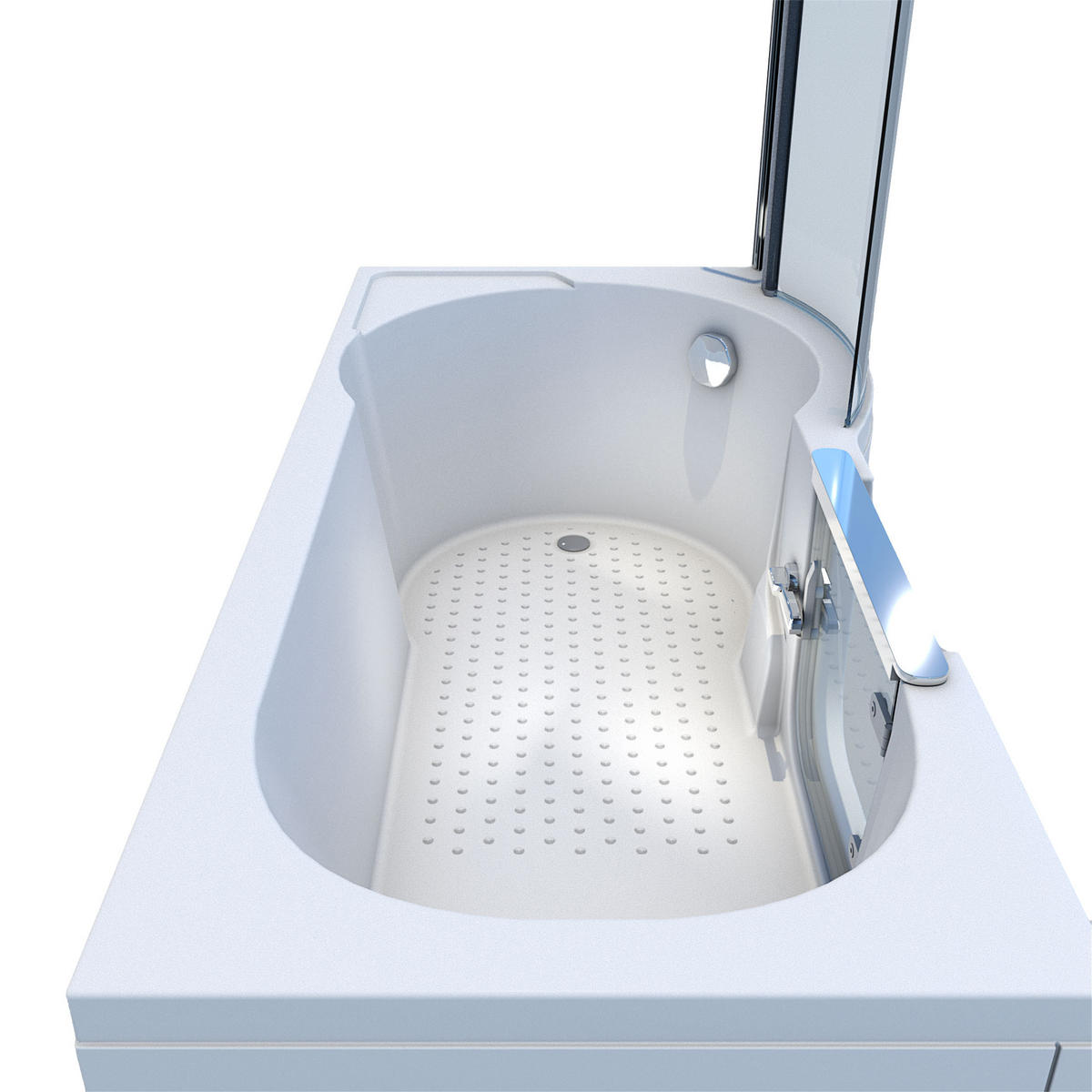 SENIORENDUSCHE S12D-L Weiß - Weiß, Glas/Kunststoff (170/85/200cm) - AcquaVapore by Sandra Jentho