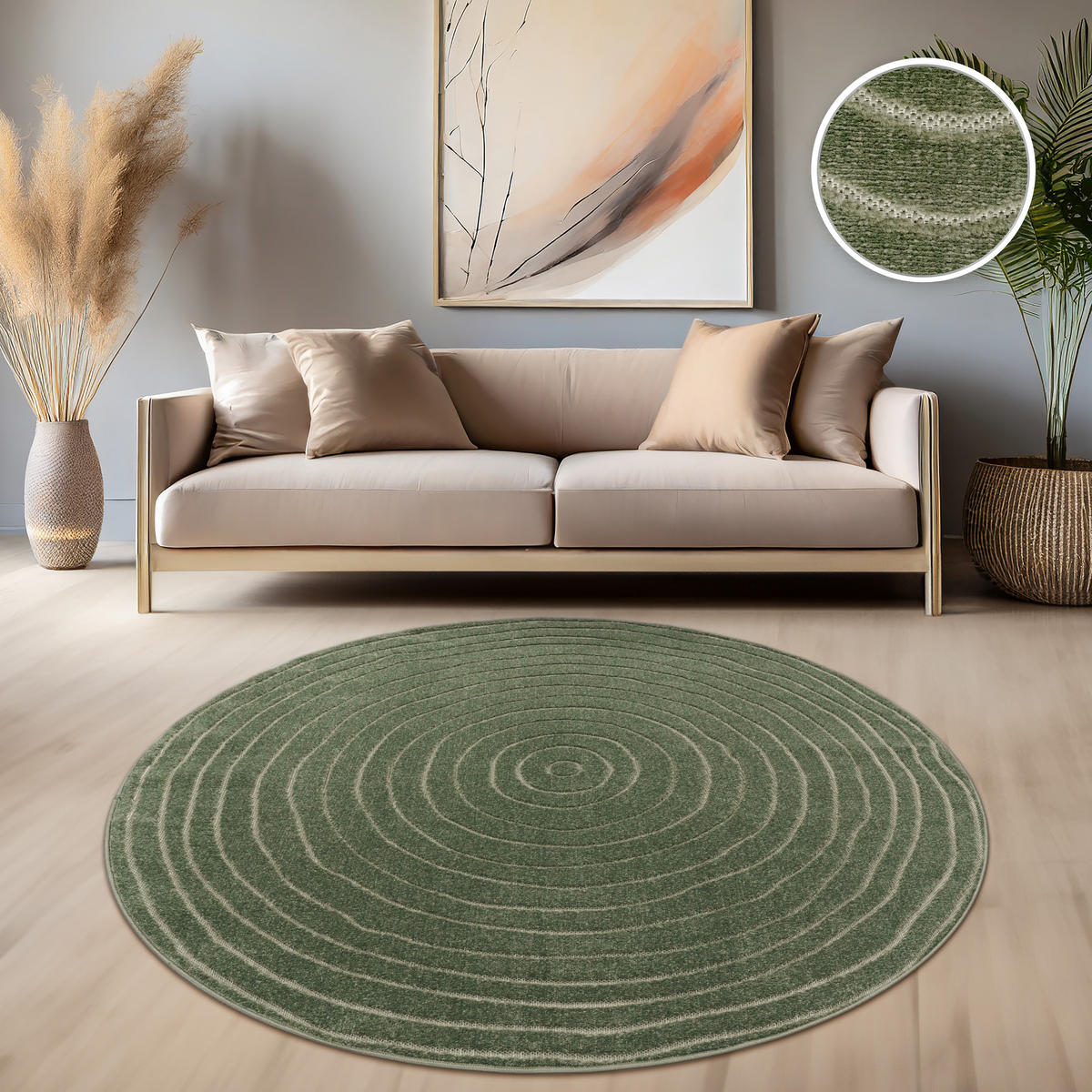 OUTDOORTEPPICH 160/160 cm Cotton 243 - Grün, Textil (160/160cm) - Paco Home