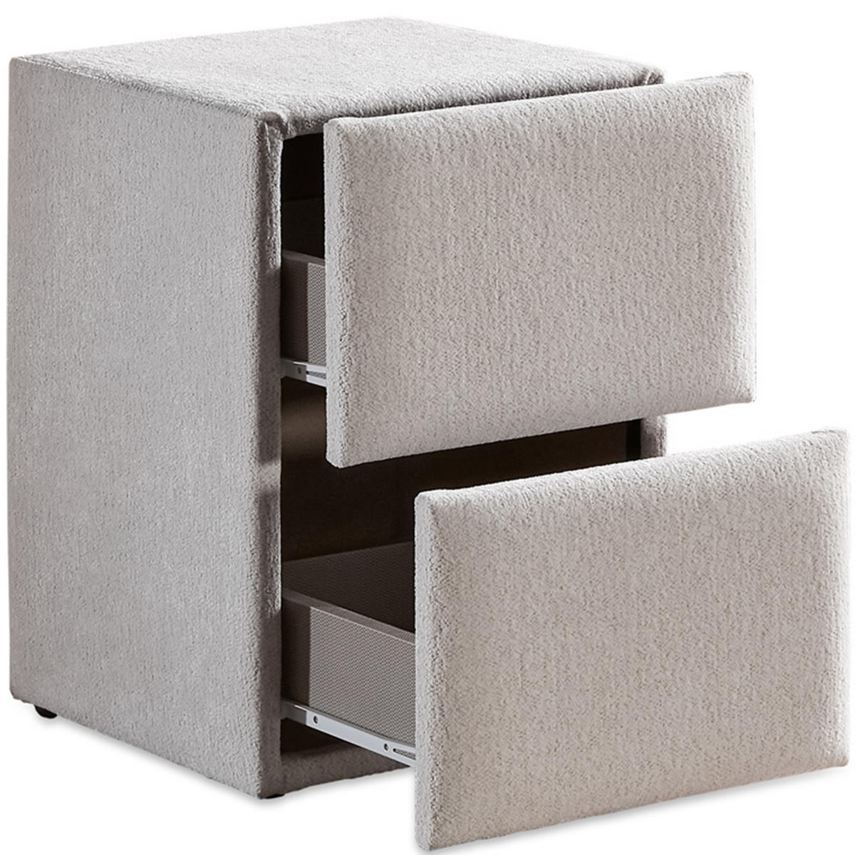 NACHTTISCH LUXOR 40/42/63 cm, Ivory, zwei Schubladen - Creme/Schwarz, Holz/Kunststoff (40/63/42cm) - Consilio Concept