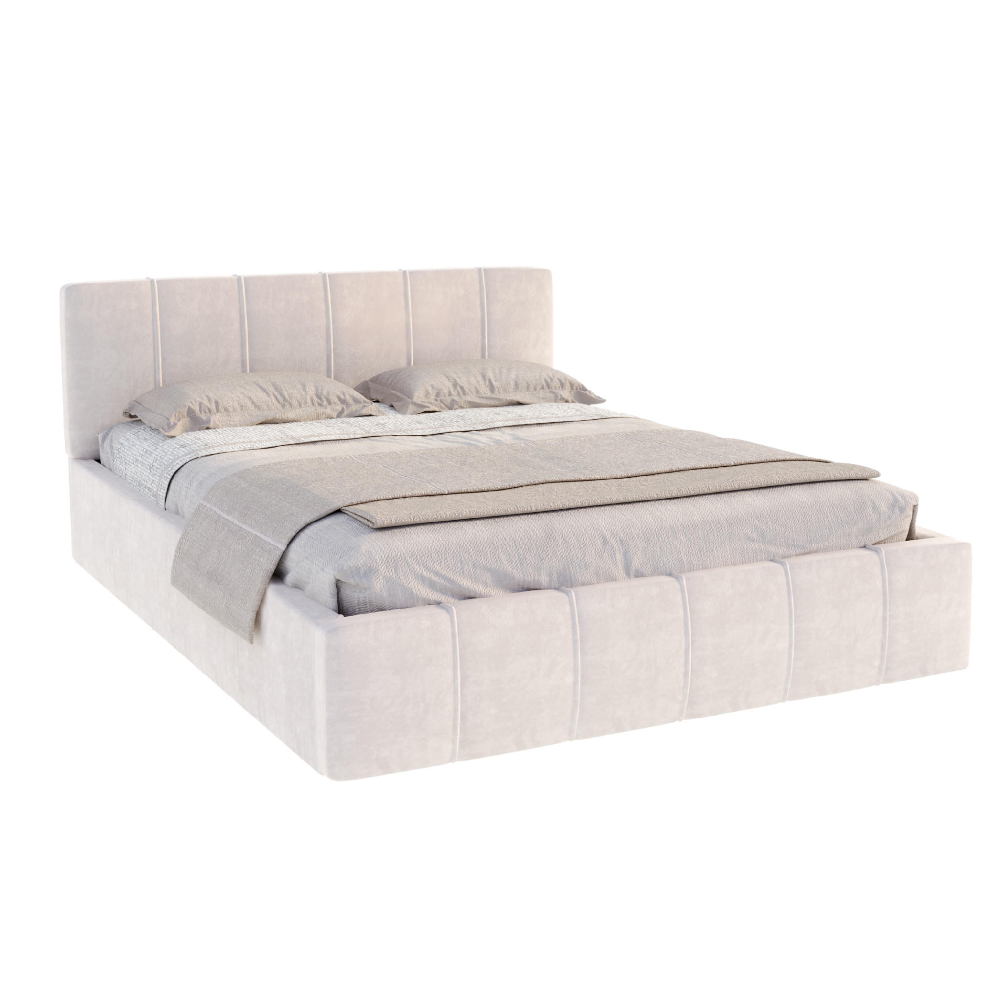 POLSTERBETT FLORIDA - Birkefarben/Beige, Holzwerkstoff/Metall (120/200cm) - FDM
