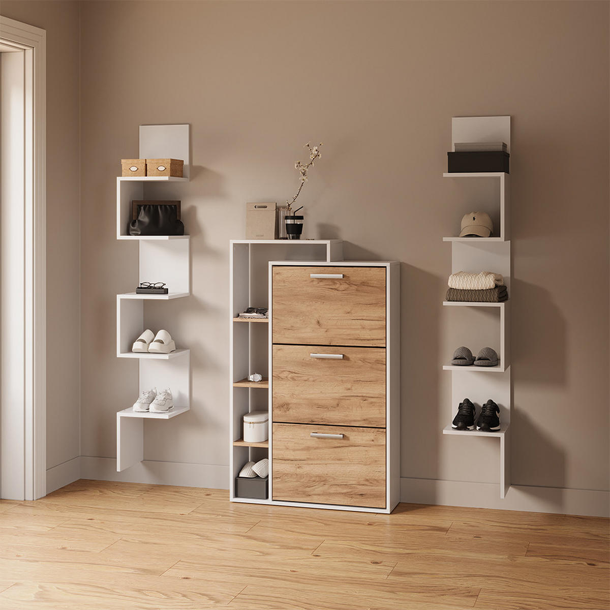 ECKREGAL Vesuvio Weiß 28 x 175.4 cm 2er Set - Weiß, Holzwerkstoff (28/175.4/28cm) - Livinity®
