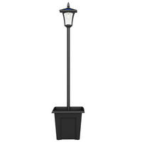 SOLÁRNÍ lampa ABS hliník černá - černá, plast (33/33/160cm) - Outsunny