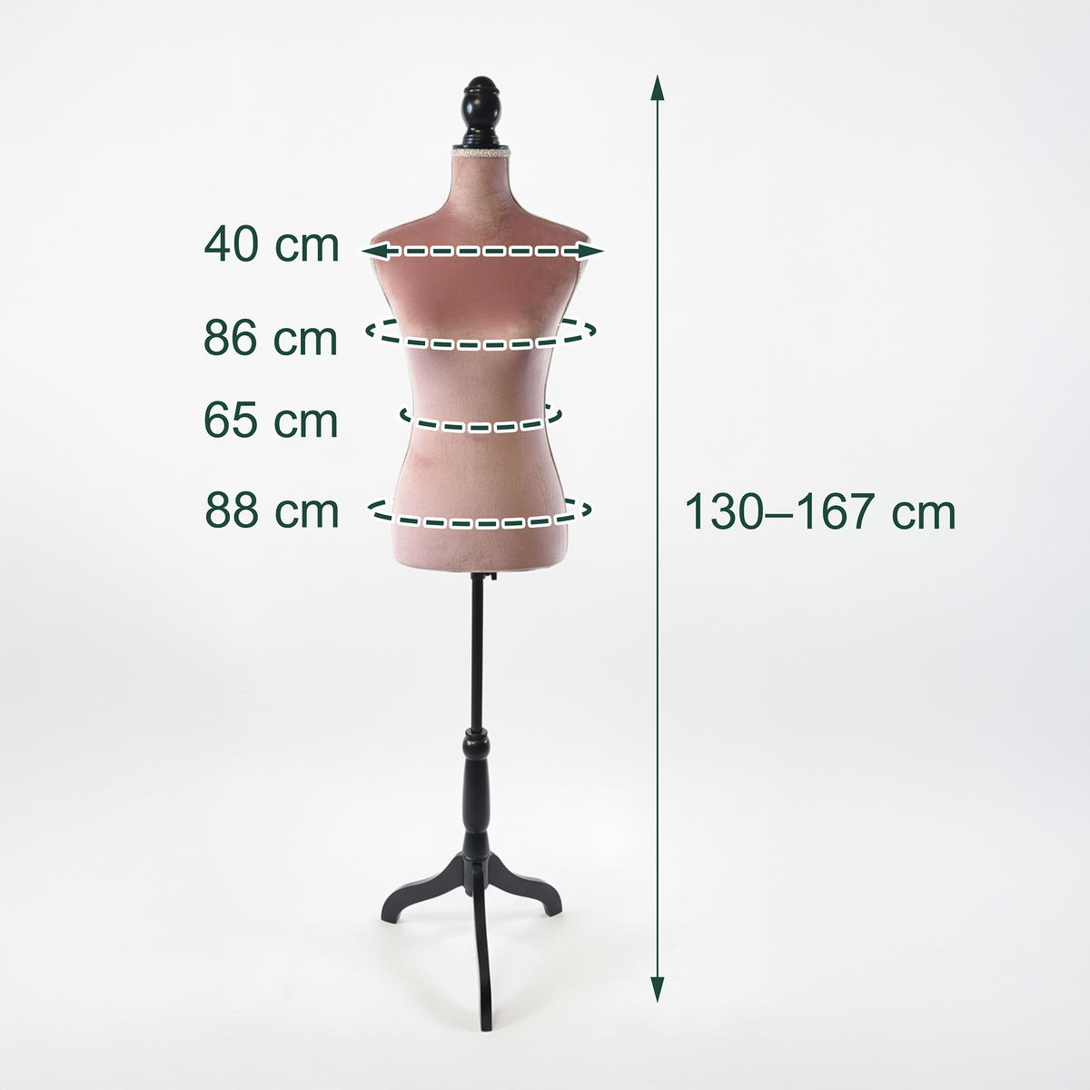 ŠICÍ panna - růžová, dřevo/textil (41/167/34cm) - Relaxdays