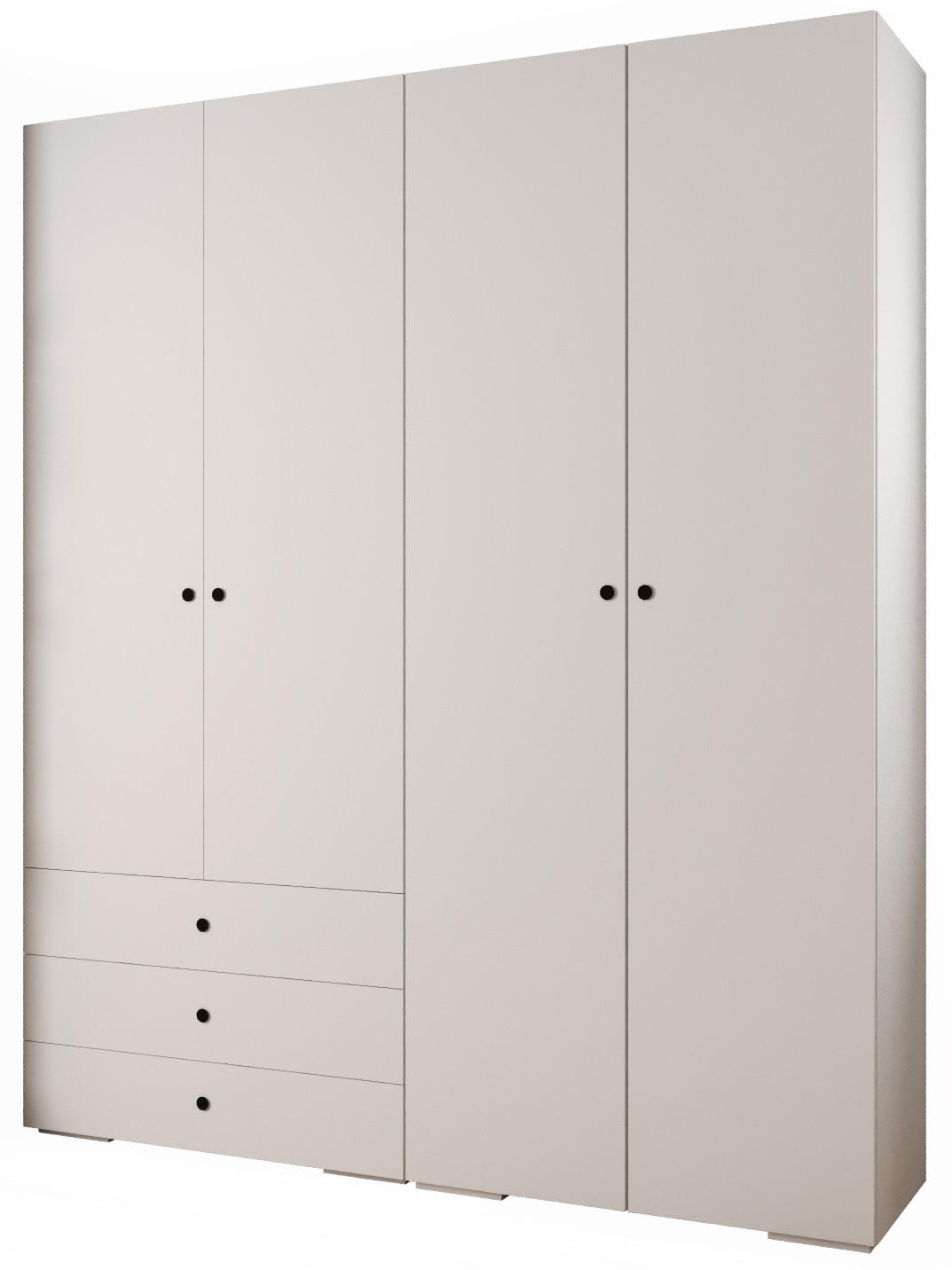 GARDEROBEN-SET 236,7/200/47 - Schwarz/Weiß, Holz/Kunststoff (200/236.7/47cm) - Abiks Möbel