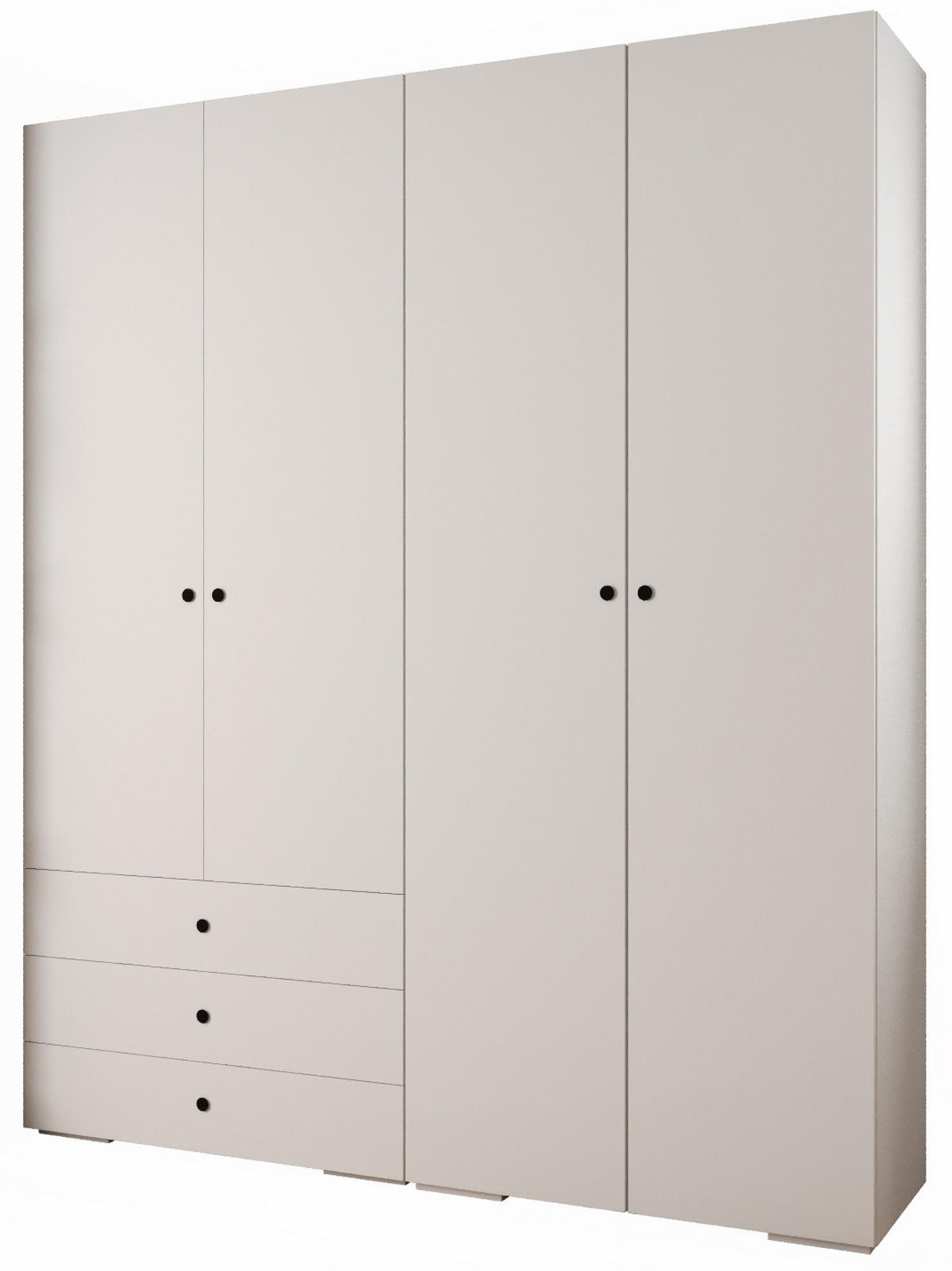 GARDEROBEN-SET 236,7/200/47 - Schwarz/Weiß, Holz/Kunststoff (200/236.7/47cm) - Abiks Möbel