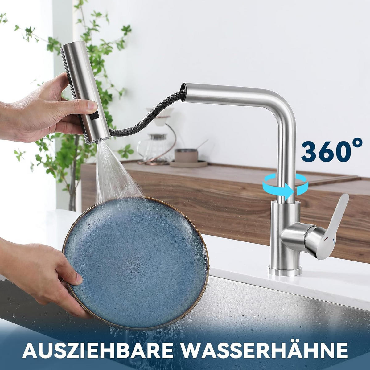 WASCHTISCHARMATUR Rhewind 23/14/28 cm - Edelstahlfarben, Metall (23/14/28cm) - ZMH