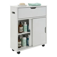 NISCHENSCHRANK Weiß 4 Fächer mit Rollen MDF 67x17x52 cm - Weiß, Holzwerkstoff/Kunststoff (17/67/52cm) - Relaxdays