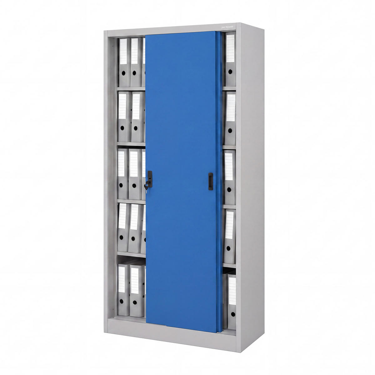 SCHIEBETÜRENSCHRANK KUBA 185x90x40 cm - Blau/Grau, Metall (90/185/40cm) - Jan Nowak