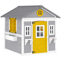 SPIELHAUS Tannenholz Grau - Grau, Holz (112/135/126cm) - Outsunny