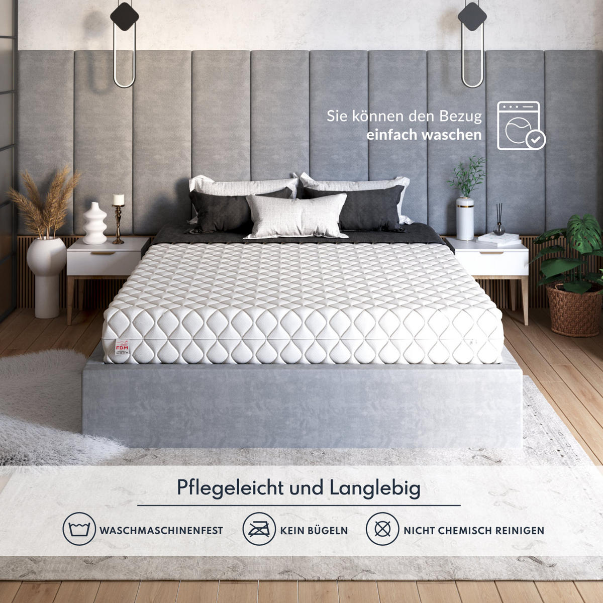 KALTSCHAUMMATRATZE Selectmaxdouble H3 H4 24 cm - Weiß, Textil (80/200cm) - FDM