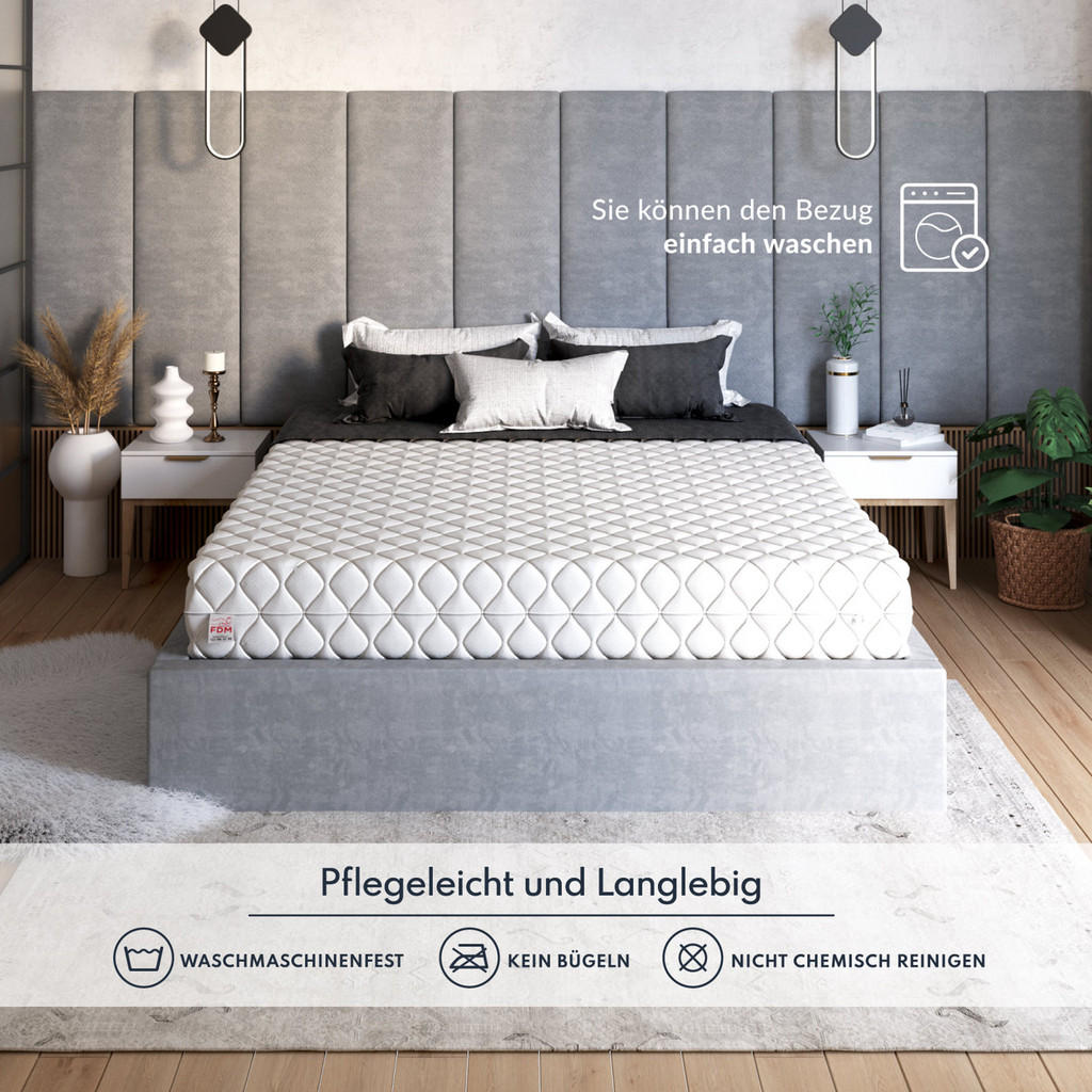 Thumbnail - FDM Taschenfederkernmatratze, Weiß, Textil, H3, Füllung: Taschenfederkern, Rechteckig, 160x200 cm, Oeko-Tex® Standard 10...