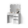 SCHMINKTISCH Imola Weiß 90 cm mit LED Beleuchtung - Weiß, Holzwerkstoff (90/75/40cm) - Livinity®