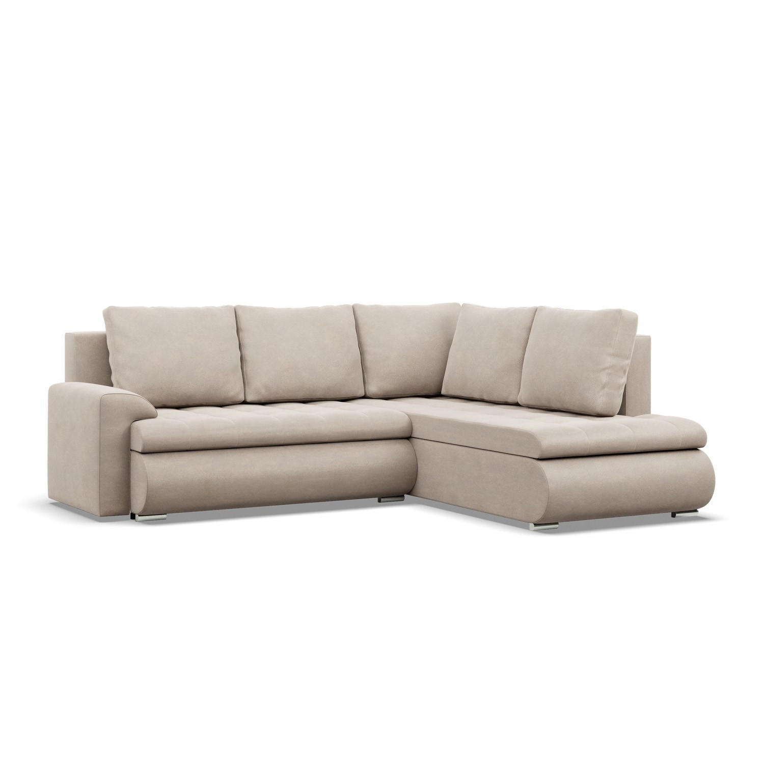 ECKSOFA RECHTS MIT SCHLAFFUNKTION FORESTA, Beige - Beige, Textil (230/200cm) - Mebligo
