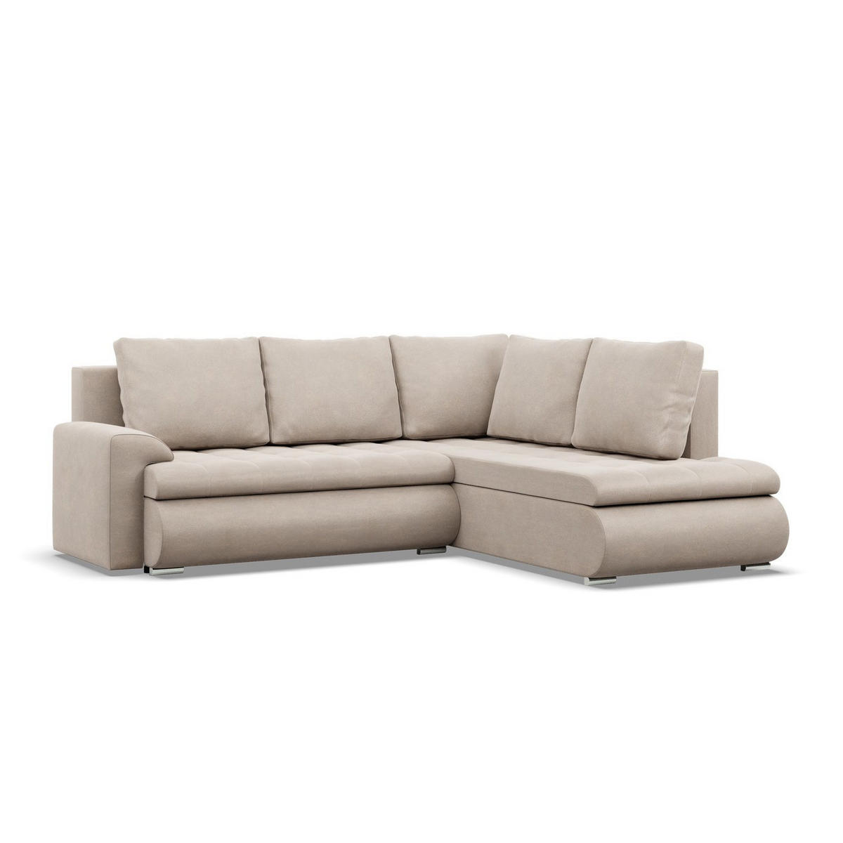 ECKSOFA RECHTS MIT SCHLAFFUNKTION FORESTA, Beige - Beige, Textil (230/200cm) - Mebligo