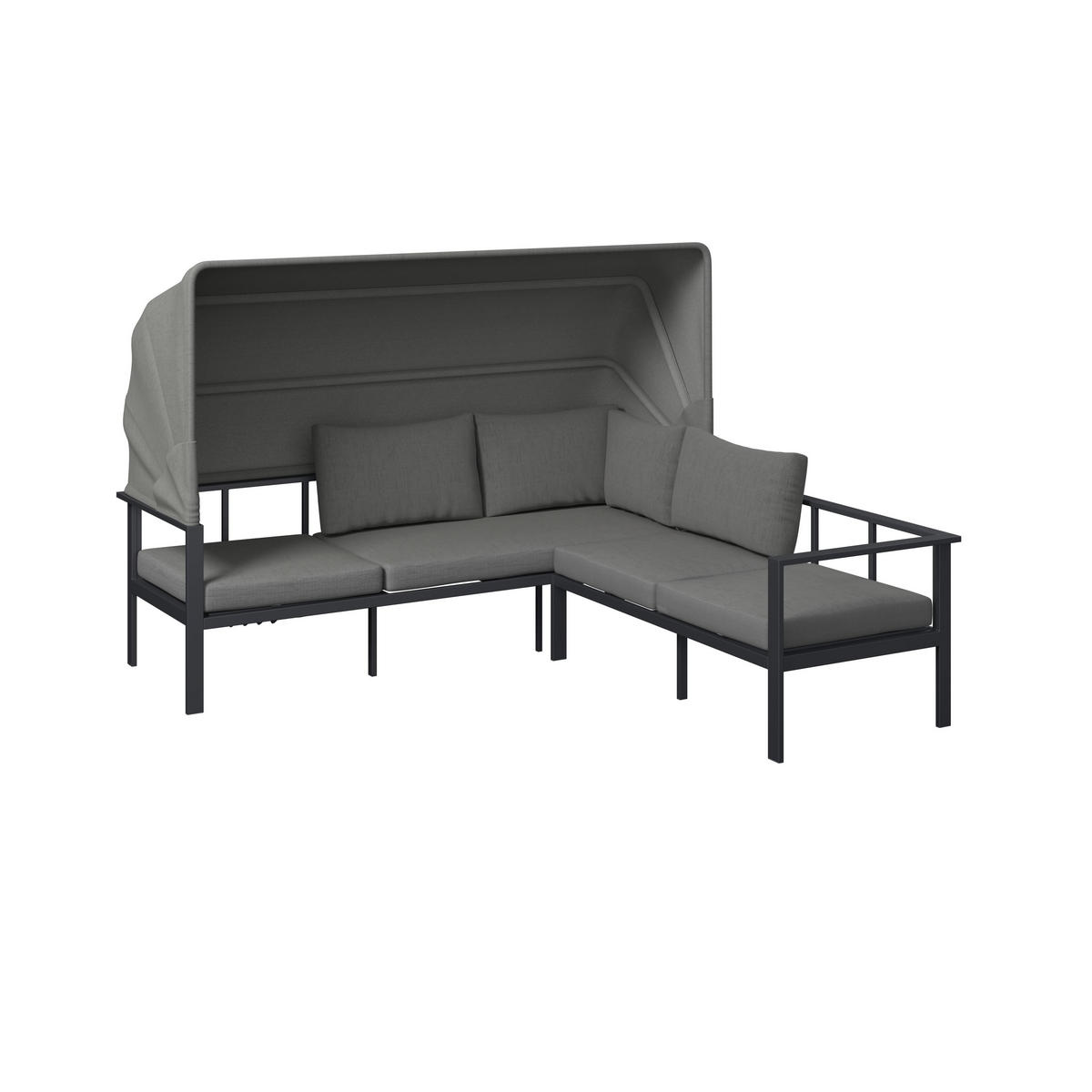 LOUNGEGARNITUR Bigi Grau/Beige - Anthrazit, Metall - Mömax
