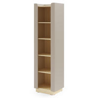 BÜCHERREGAL Sorella mit 4 offenen Regalböden, 55 cm, für Jugendzimmer, Porcini + Eiche Mavelie - Eichefarben/Cappuccino, Holzwerkstoff (55/201/42cm) - Beautysofa