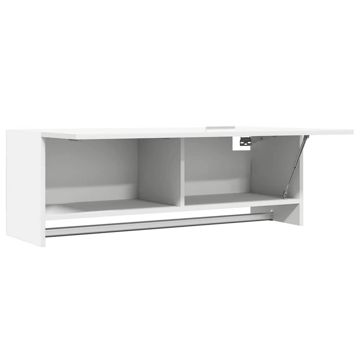 HÄNGESCHRANK mit 1 Kleiderstange 100/32,5/35 cm aus Holzwerkstoff Weiß - Weiß, Holz/Metall (100/35/32.5cm) - vidaXL