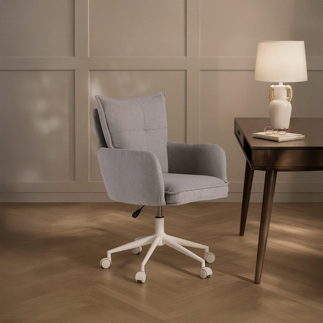 SCHREIBTISCHSTUHL Koen Grau 59 cm x 89-97 cm - Grau, Metall (59/89/63cm)