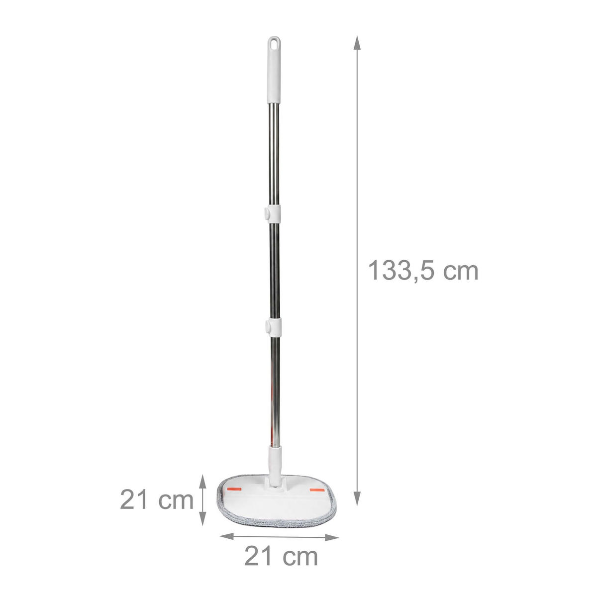 MOP Bela Oranžna zložljivo vedro ožemalni sistem 3,8 l 2-delni-set blazinic - večbarvno, kovina/umetna masa (34.5/18/34.5cm) - Relaxdays