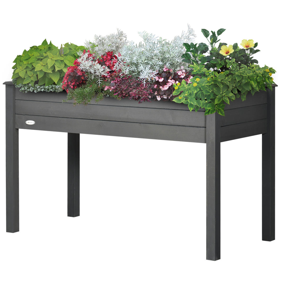 HOCHBEET, Beet mit Bewässerungseinsätzen und Drainagefilz, 123 x 57 x 76 cm, Tannenholz - Multicolor, Holzwerkstoff (122.5/76/56.5cm) - FORIOUS