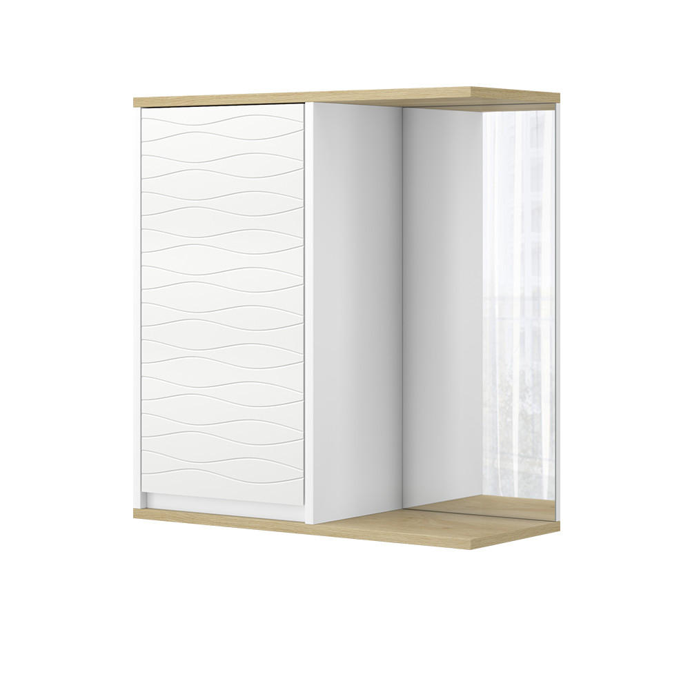 BADRUMSSPEGELSK&Aring;P Livia Vit 60x63 cm med spegel 63/60/24 cm