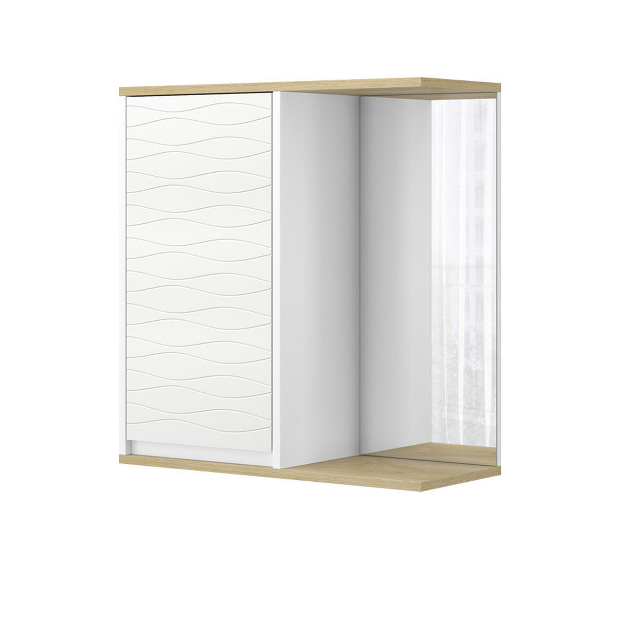 KOUPELNOVÁ SKŘÍŇKA SE ZRCADLEM Livia Bílá - bílá, kompozitní dřevo (60/63/24cm) - Vicco