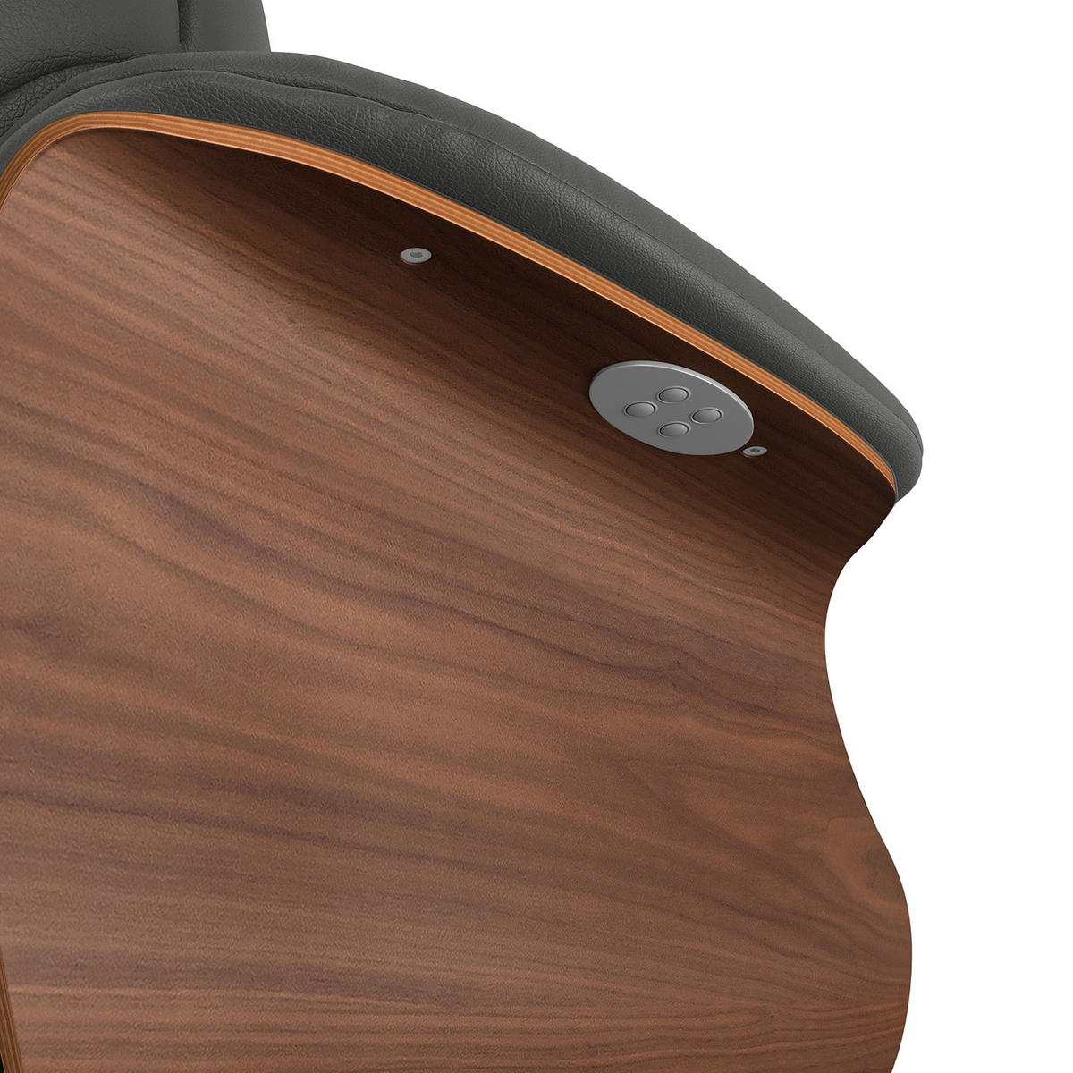 SESSEL - elektrisch verstellbar - Schwarz/Grau, Leder/Metall (83/110/88cm) - home24