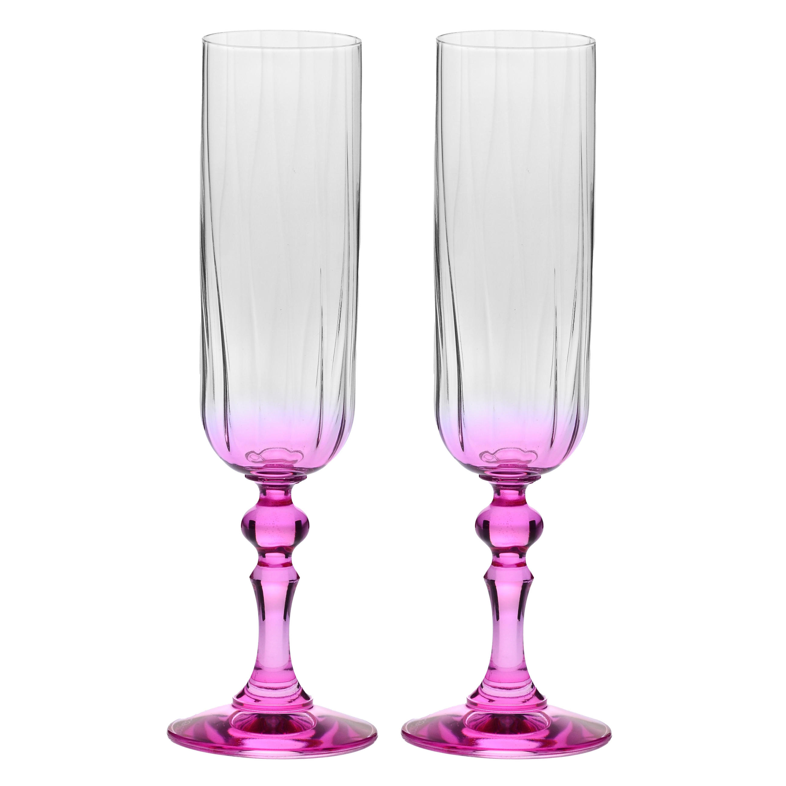 SEKTGLÄSER, 2er-Set, 200 ml - Pink, Glas (0.2L) - Krosno Glass