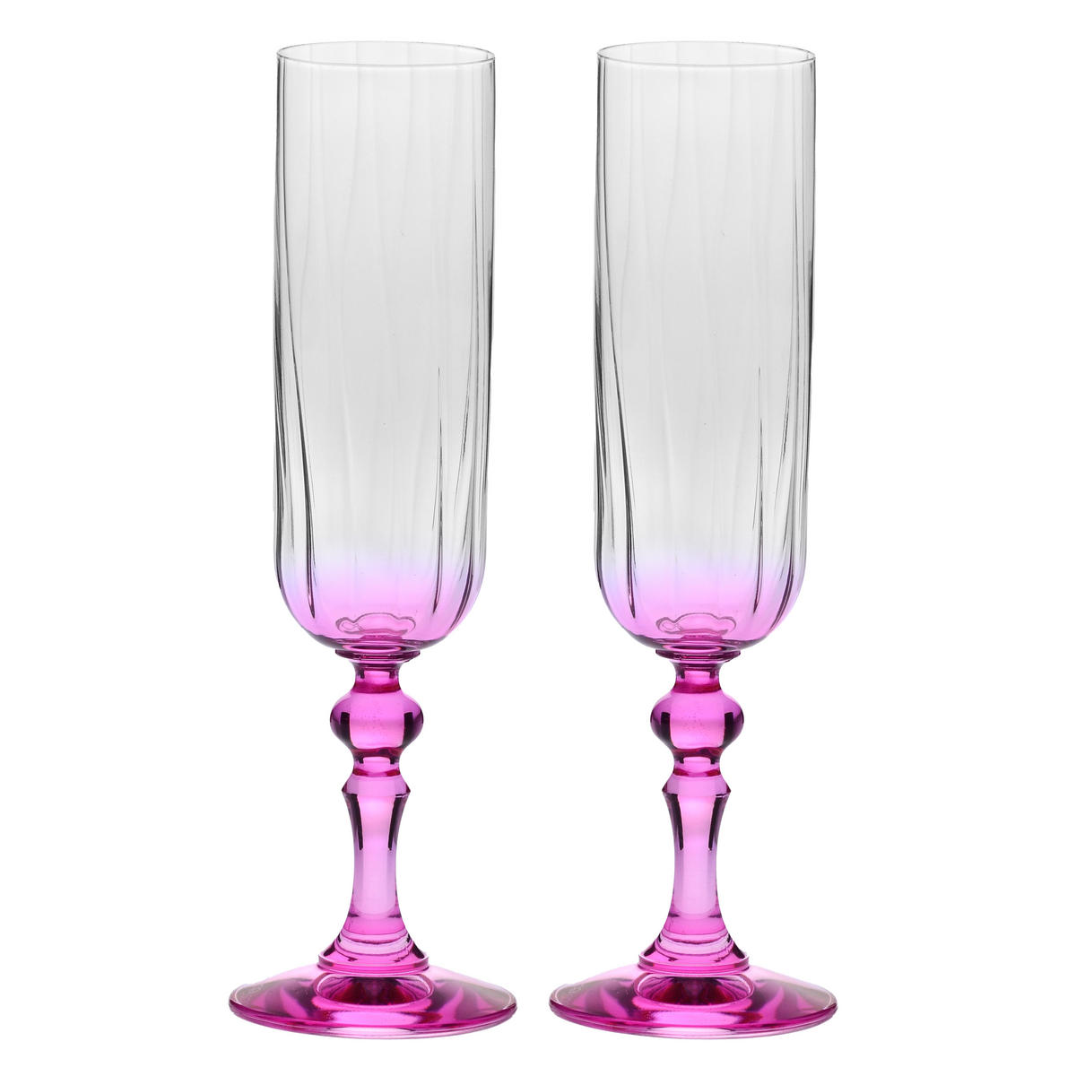 SEKTGLÄSER, 2er-Set, 200 ml - Pink, Glas (0.2L) - Krosno Glass