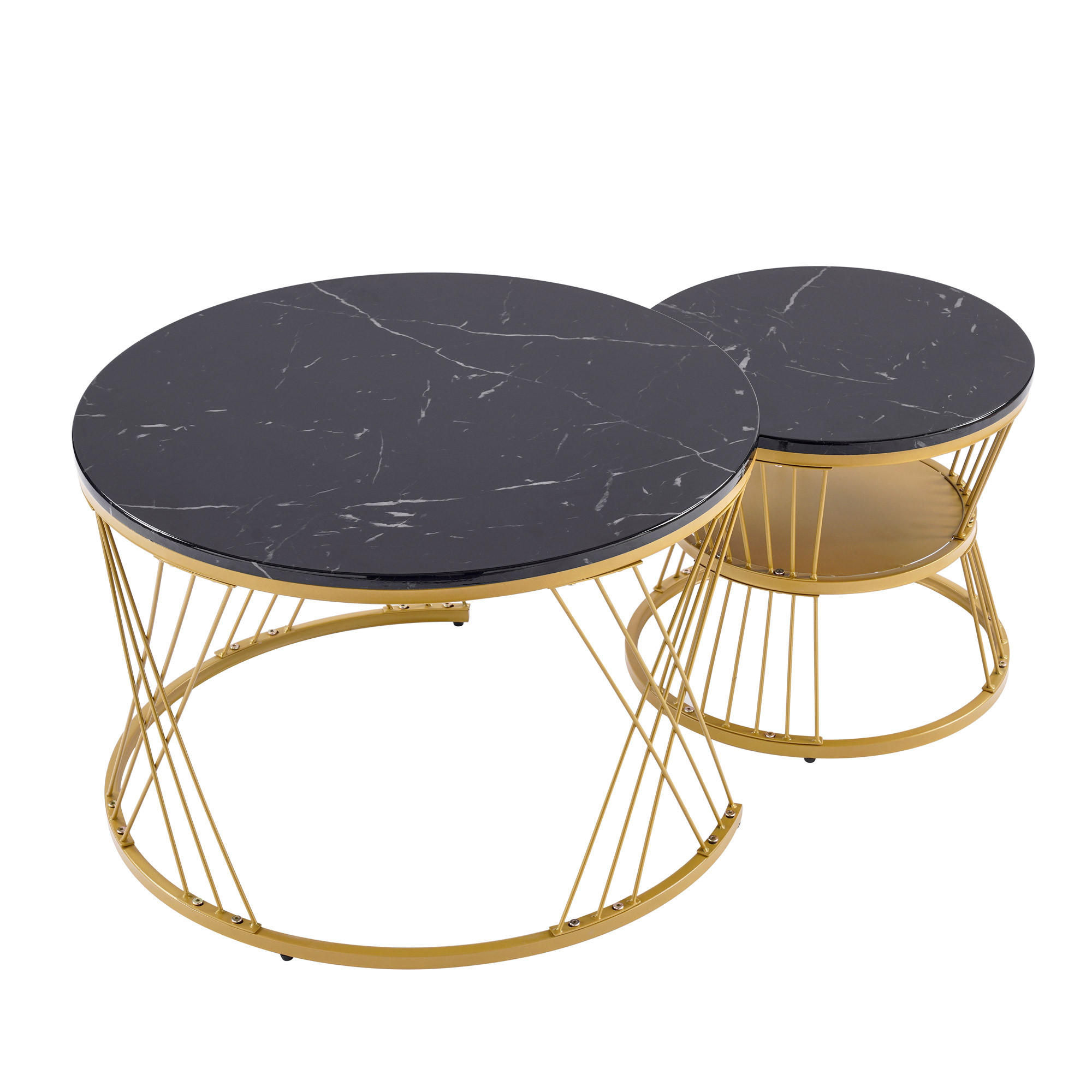 COUCHTISCH Satztisch 2er-Set Schwarz - Schwarz, Metall (115/45/45cm) - ComfortXL