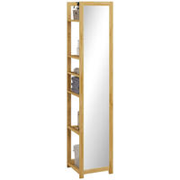 BADREGAL DE-17918 6 Ablagen mit Spiegel Natur - Naturfarben, Naturmaterialien (35/168/35cm) - ComfortXL