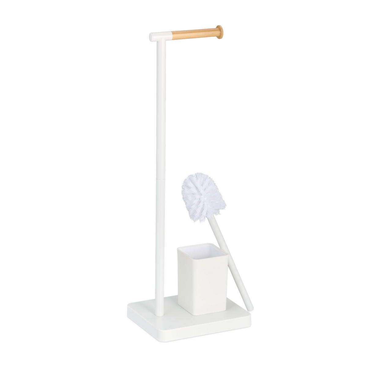 WC-GARNITUR - Weiß, Holz/Kunststoff (23/66.5/18cm) - Relaxdays