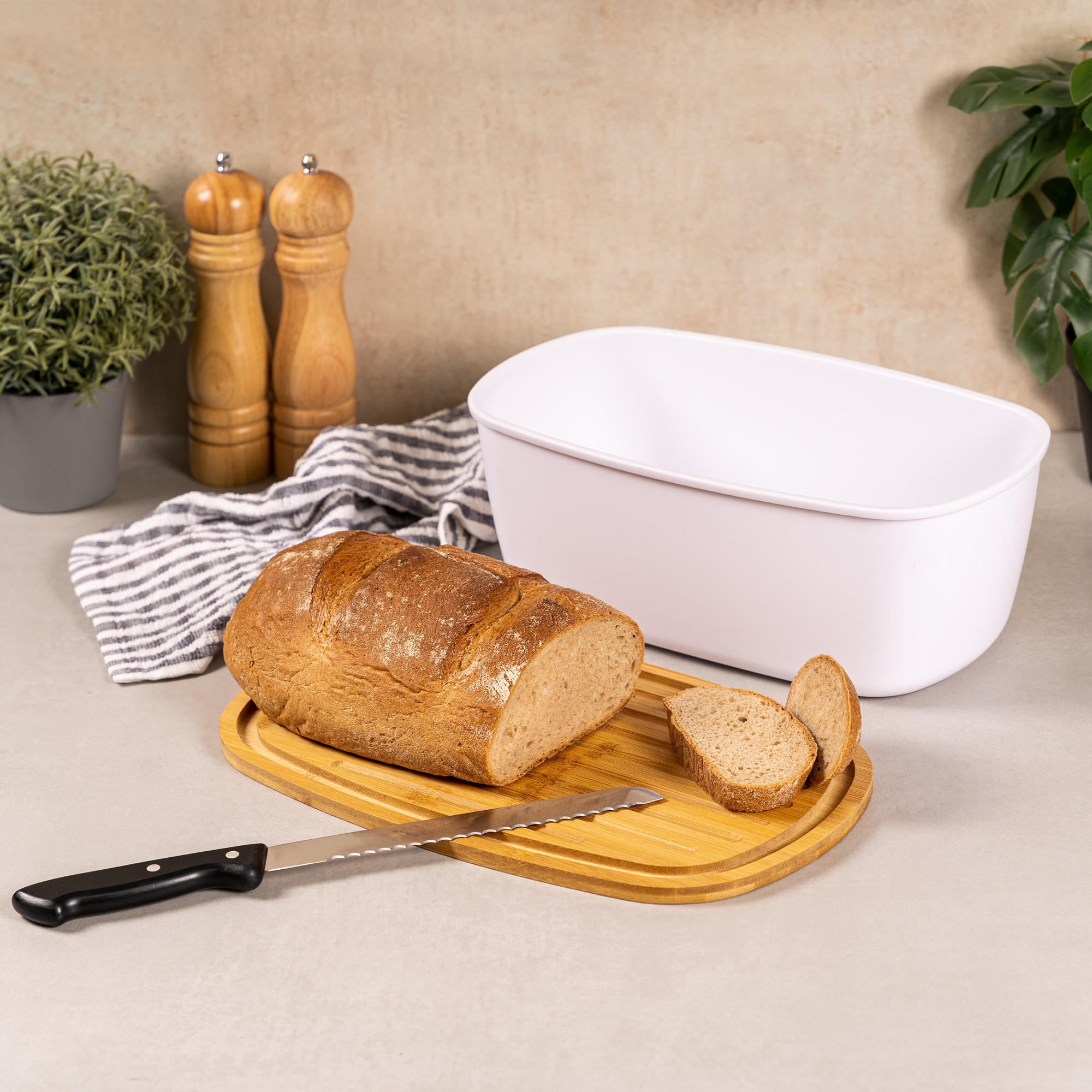 BROTKASTEN, weiß - Weiß, Kunststoff (22.5/13.5/37cm) - bremermann