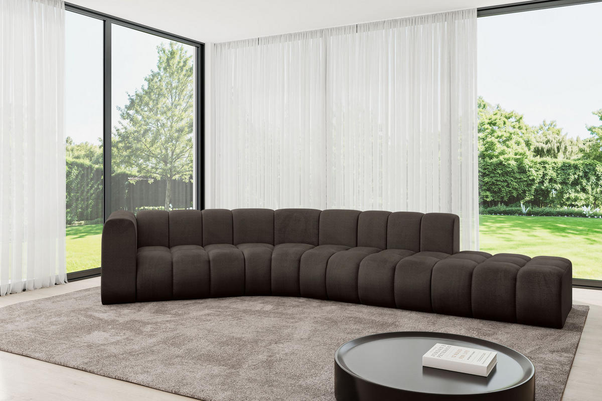 ECKSOFA modulares Sofa Tilmo-L1 - 399x194x70 cm Braun - Braun, Holzwerkstoff/Textil (399/194cm) - ALTDECOR